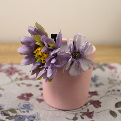 Květy do vlasů bílo-fialová