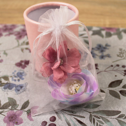 Květy do vlasů bílo-fialová