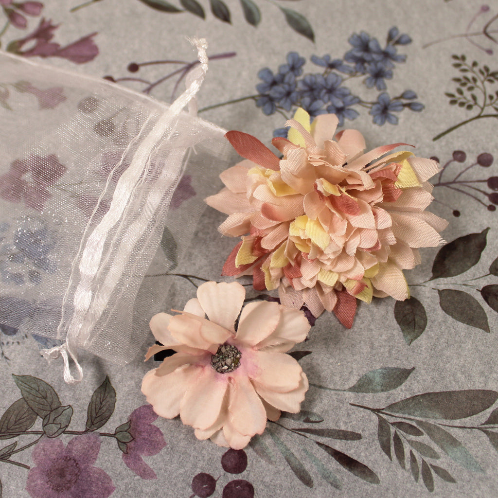 Květy do vlasů žluto-růžová