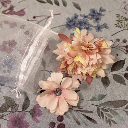 Květy do vlasů žluto-růžová