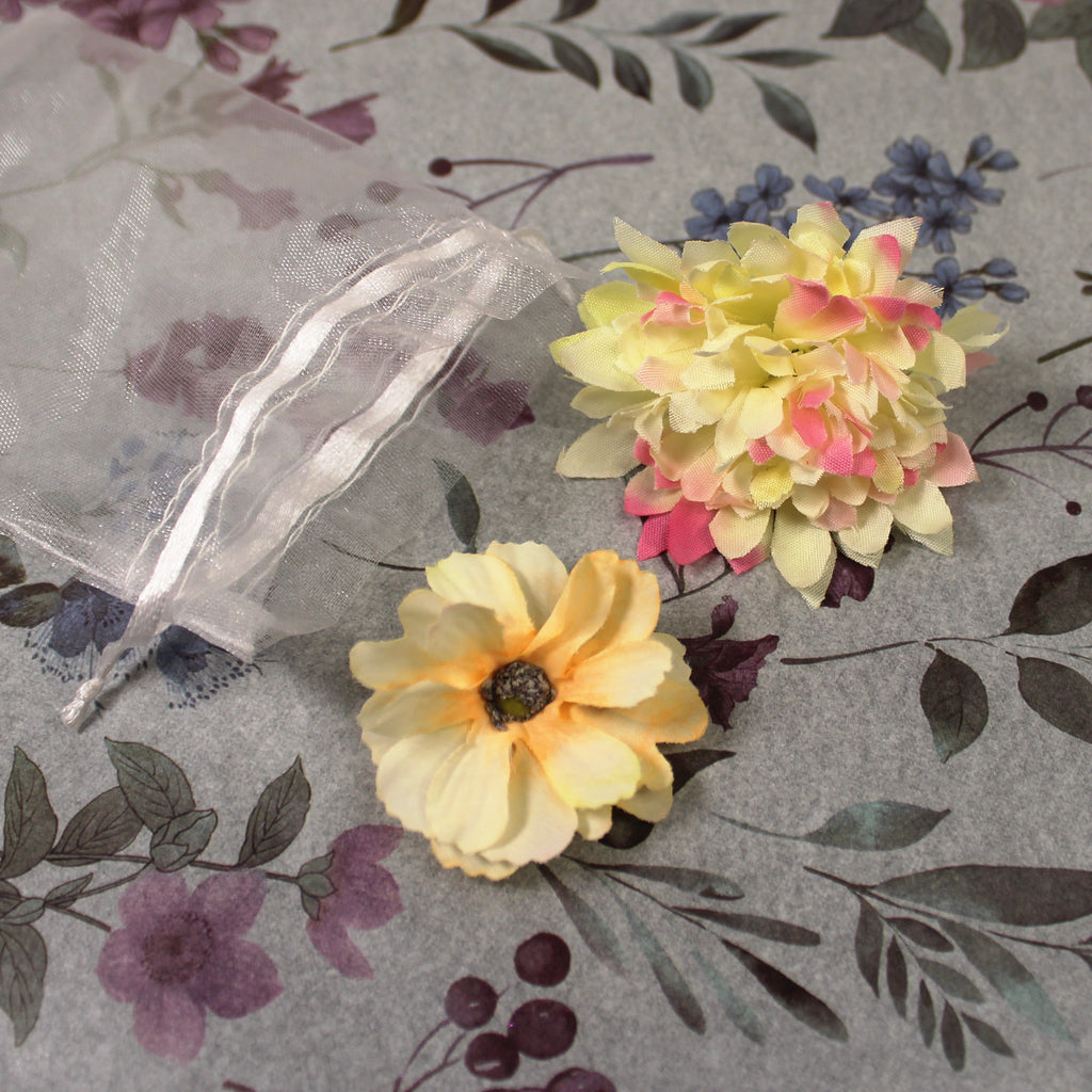 Květy do vlasů žluto-růžová