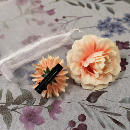 Květy do vlasů žluto-růžová