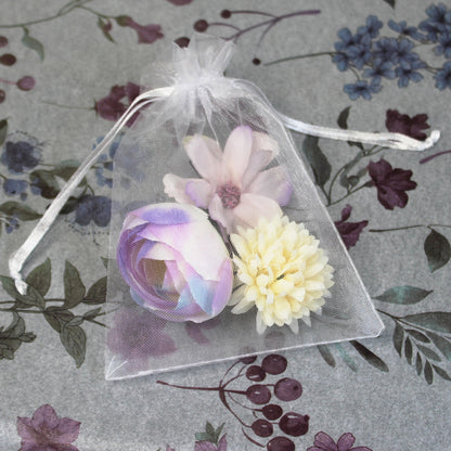 Květy do vlasů bílo-fialová