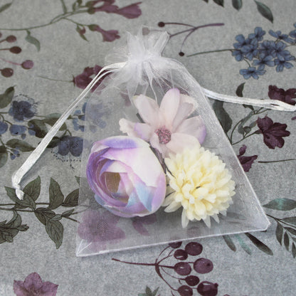 Květy do vlasů bílo-fialová