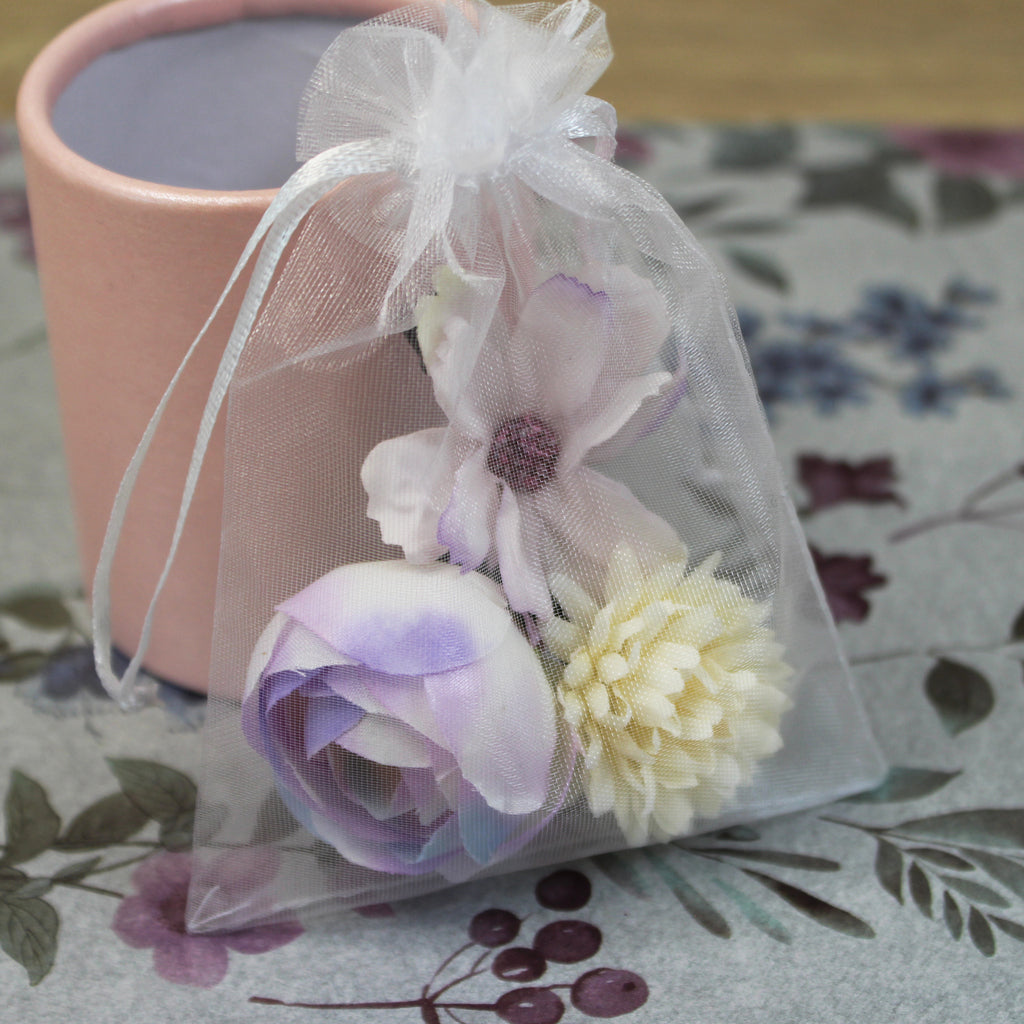 Květy do vlasů bílo-fialová