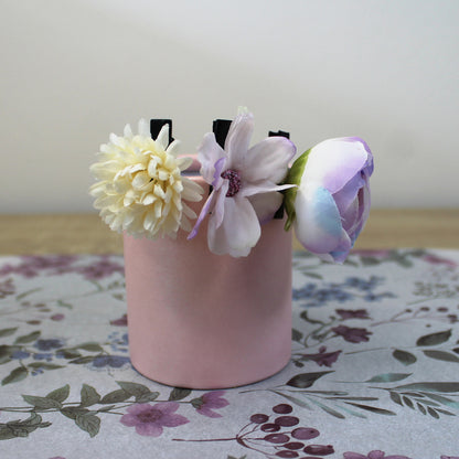 Květy do vlasů bílo-fialová