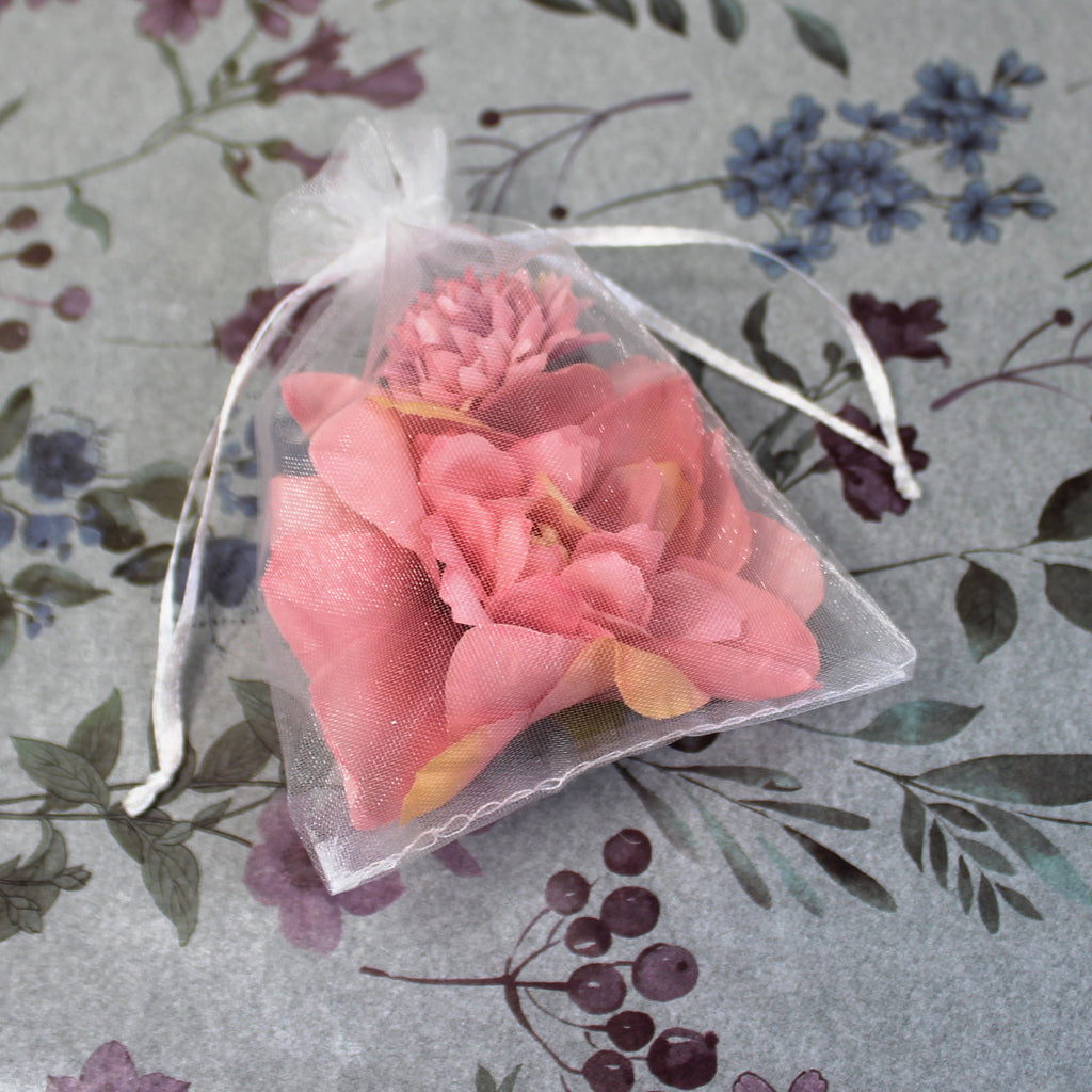 Květy do vlasů bílo-růžová