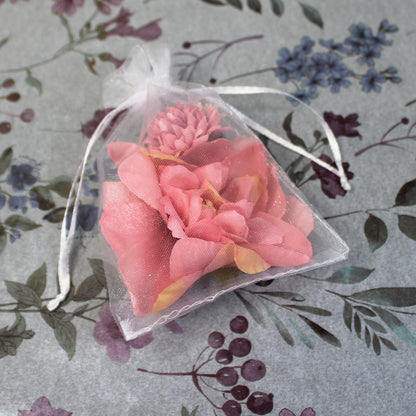 Květy do vlasů bílo-růžová