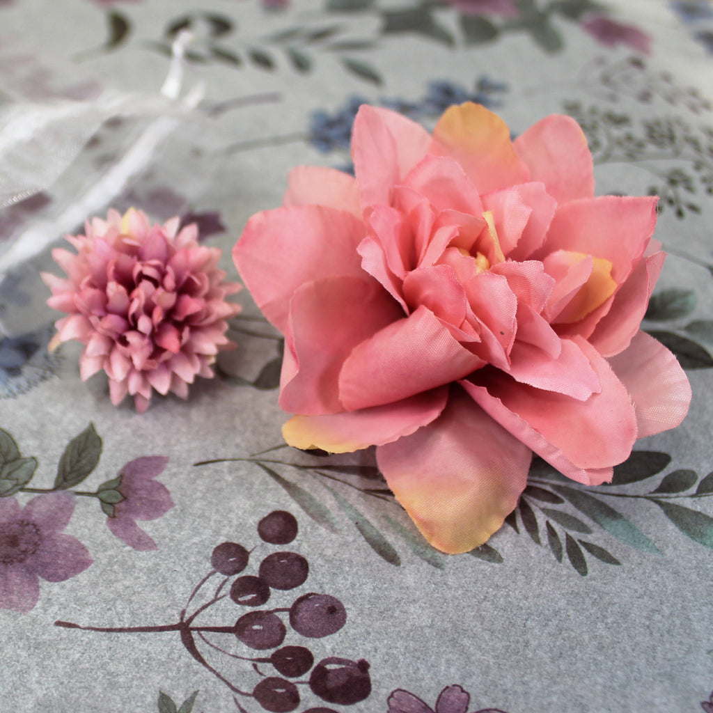 Květy do vlasů bílo-růžová