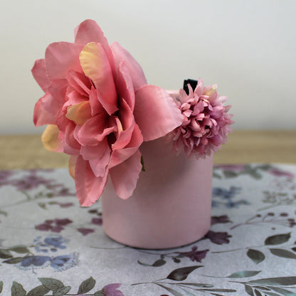 Květy do vlasů bílo-růžová