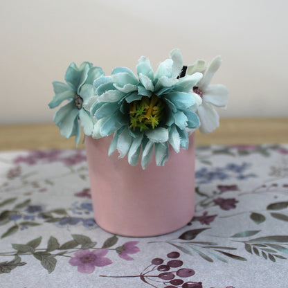 Květy do vlasů bílo-modrá