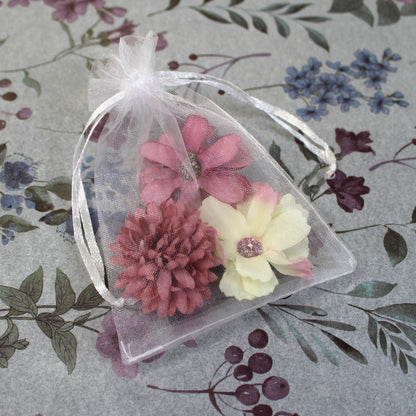 Květy do vlasů bílo-růžová