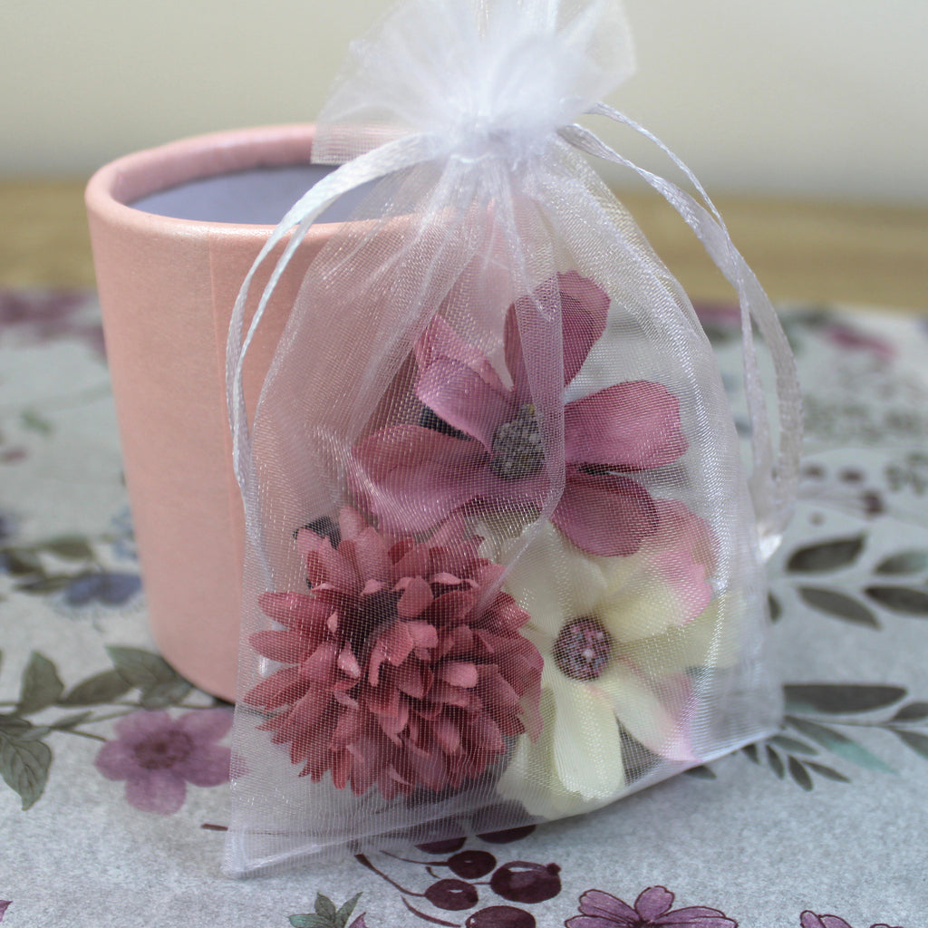 Květy do vlasů bílo-růžová