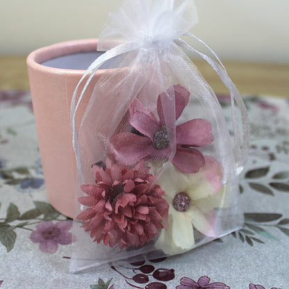 Květy do vlasů bílo-růžová