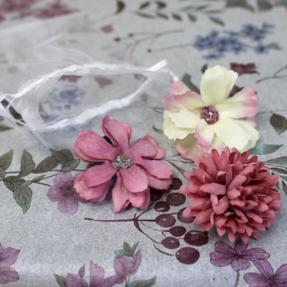 Květy do vlasů bílo-růžová