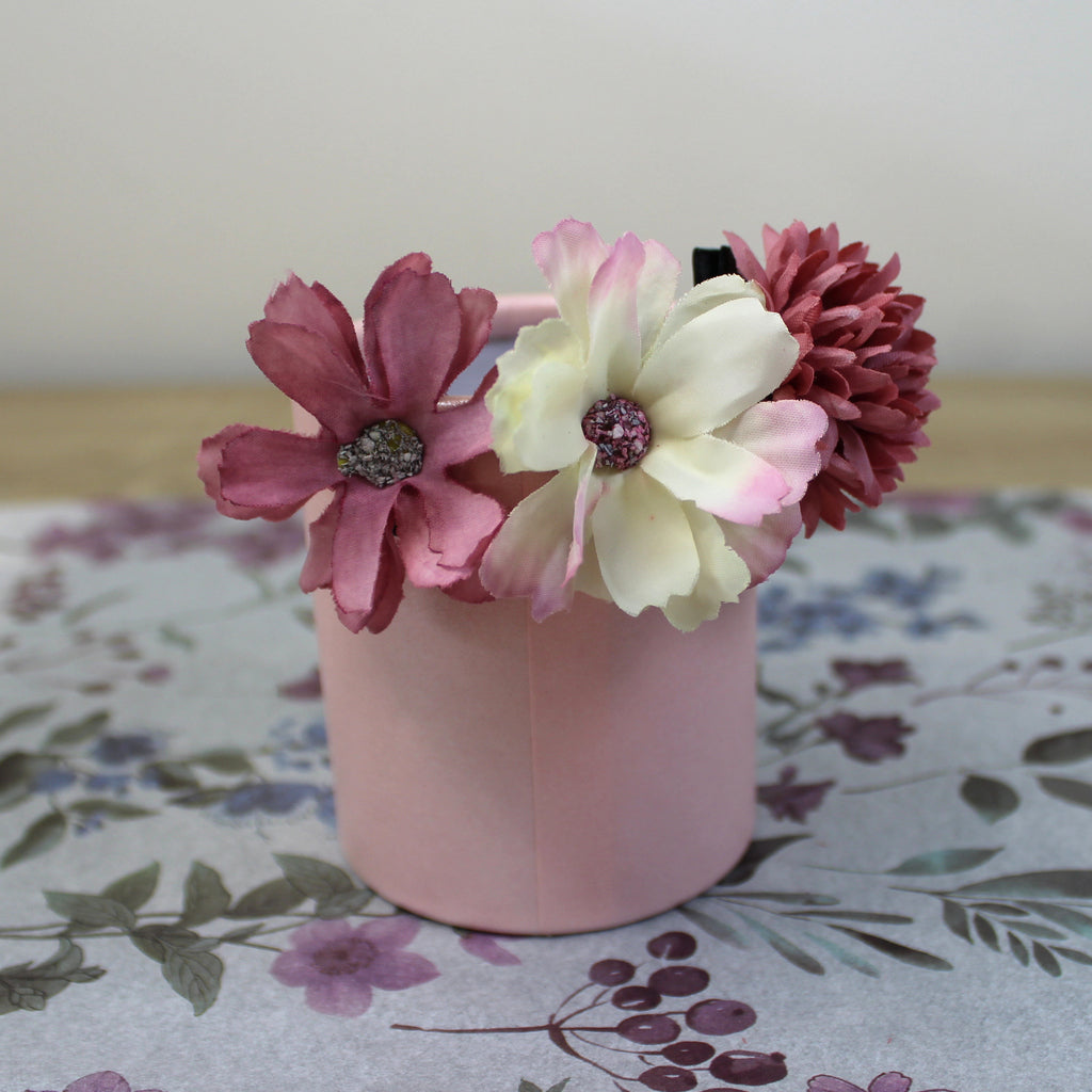 Květy do vlasů bílo-růžová