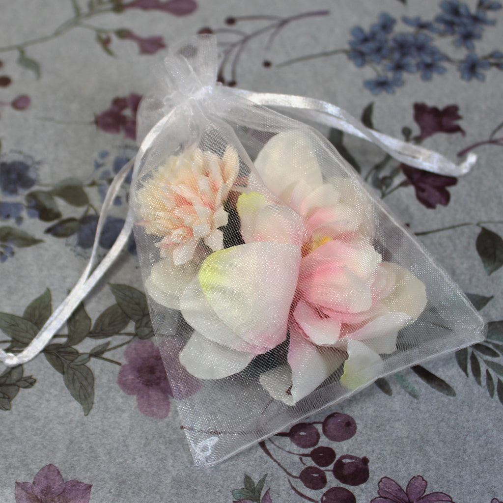 Květy do vlasů bílo-růžová