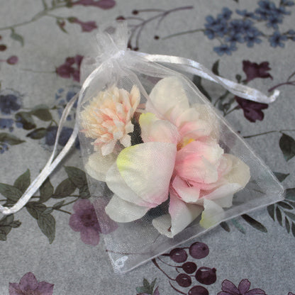 Květy do vlasů bílo-růžová