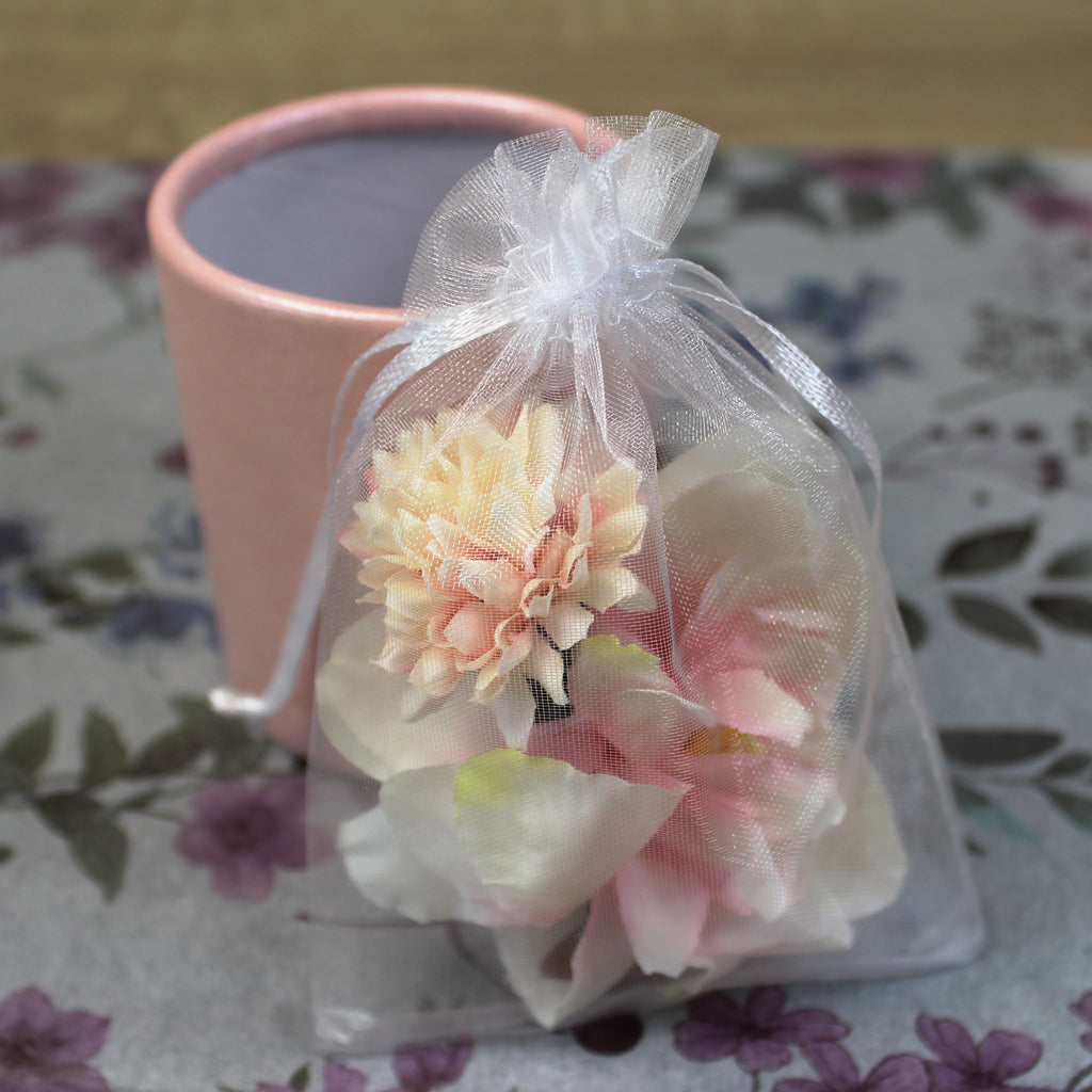 Květy do vlasů bílo-růžová