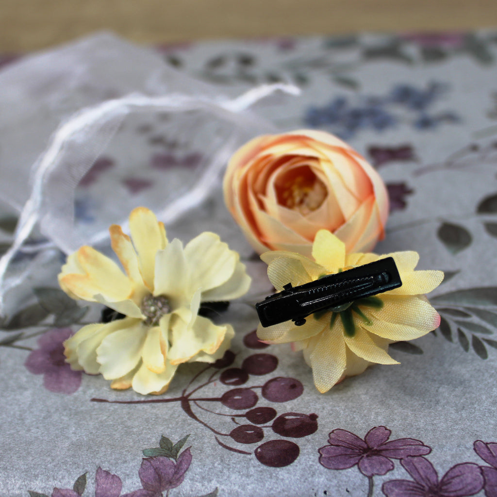 Květy do vlasů žluto-růžová