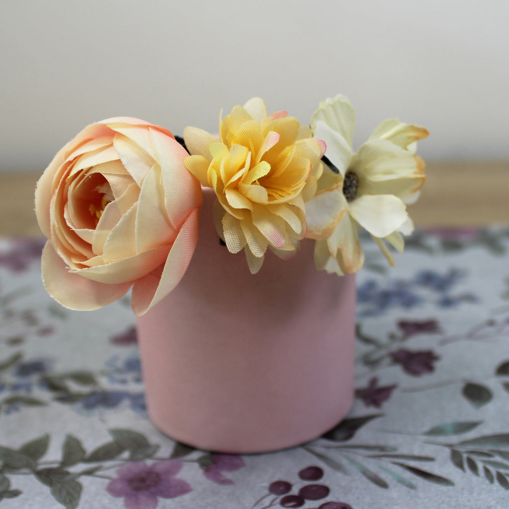 Květy do vlasů žluto-růžová