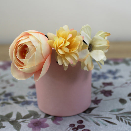 Květy do vlasů žluto-růžová