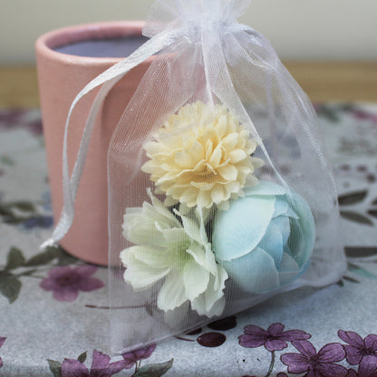 Květy do vlasů bílo-modrá