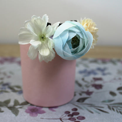 Květy do vlasů bílo-modrá