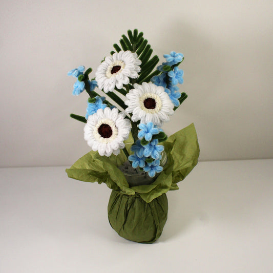 Gerberová kytice bílá