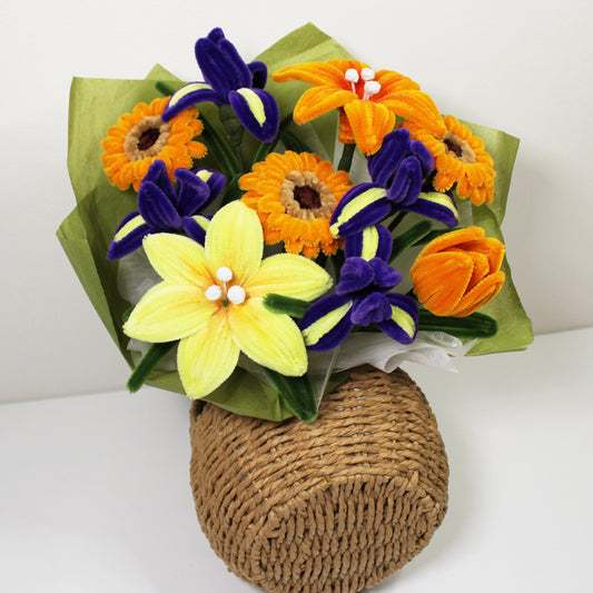 Oranžovo-fialová kytice